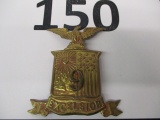 excelisor # 9 brass helmet badge