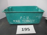 Vintage Green PSU Mail Service bin