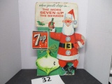 7up cardboard Santa counter  standup display