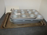 cookie sheets and cupcake tin
