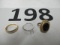 lot of 3 womens costume rings