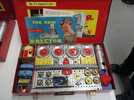 erector sets, drafting sets, coins, primitives