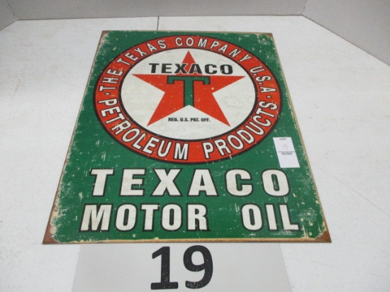 Texaco Motor Oil metal sign