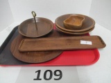 Mid century wood items lot
