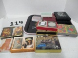 tray lot of vintage playing cards