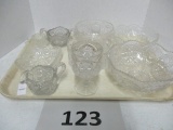 tray lot of clear glass