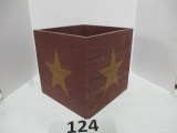 Primitive wood box crate with star