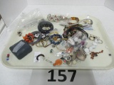 Large tray lot of costume jewelry