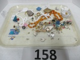 Large tray lot of costume jewelry