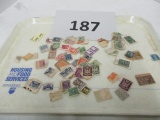Tray of vintage stamps