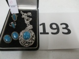 turquoise unmarked silver color lot
