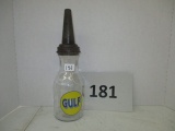 1 quart gulf oil bottle