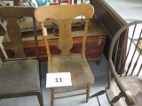 Antique oak T back chair