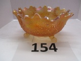 carnival glass footed bowl