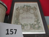 framed marriage license