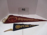 vintage Penn State & Susquehenna University felt banners