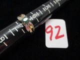 10 Karat yellow gold Emerald and Diamond ring