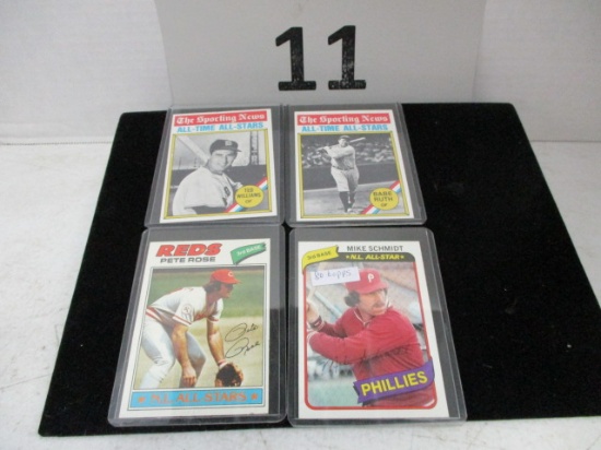 Lot of 4 baseball cards