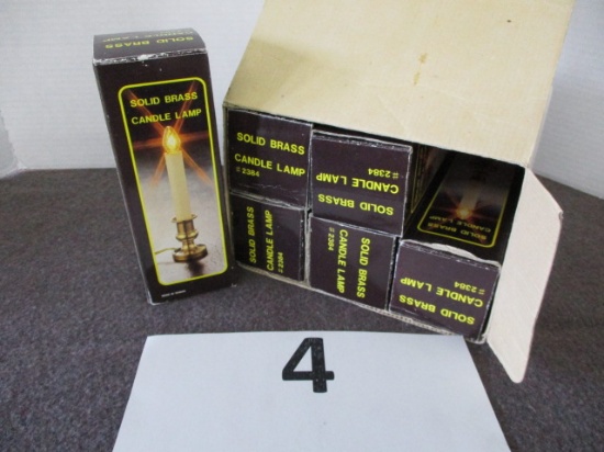 Case of 6 solid brass candle lamps