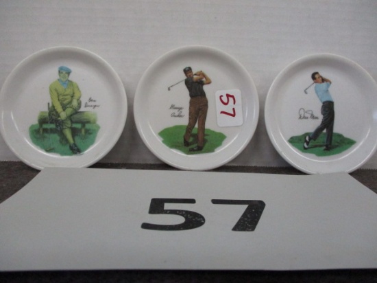 lot of 3 golf themed plates