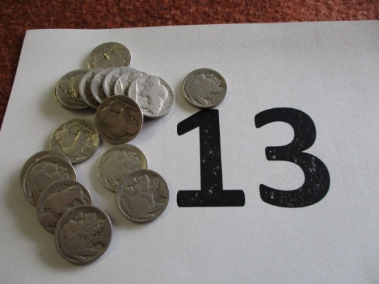 17 Buffalo nickels