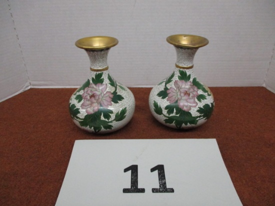 pair of Cloissaine vases