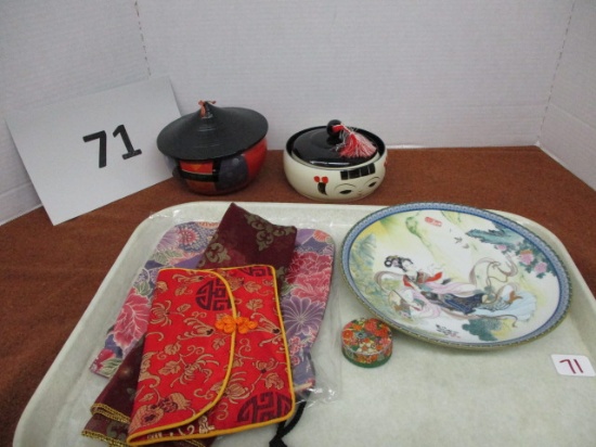 tray lot of oriental items