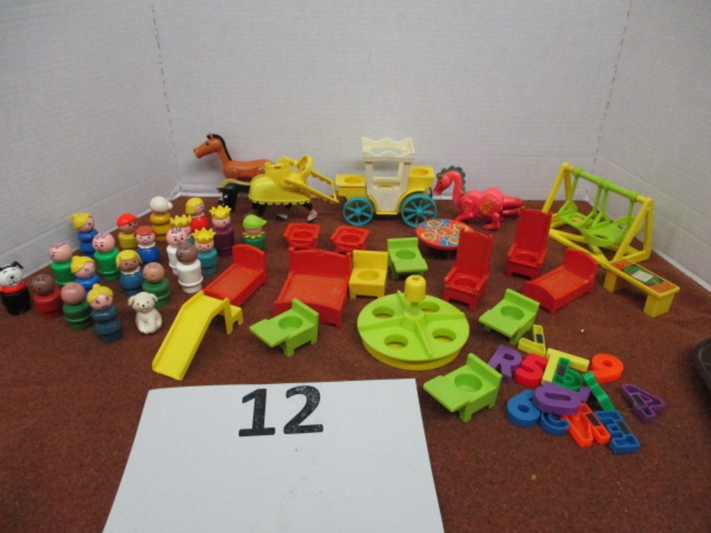 large lot of vintage fisher price