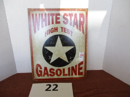 White Star High test gasoline sign