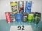 lot of 9 eer/soda cans