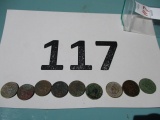 lot of 9 Indian head pennies