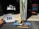 Lot of brooms and mop