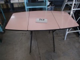 Pink mid century drop leaf table