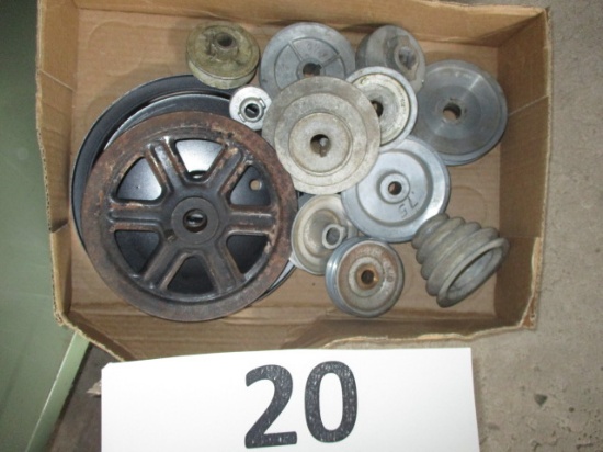tray lot of pulleys