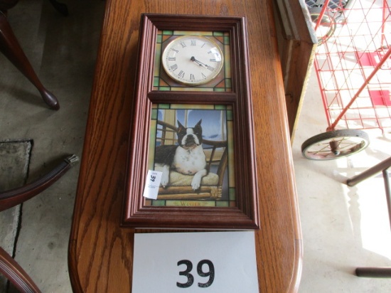 Boston bull terrier clock