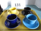 Lot of 4 Fiesta cups and saucers