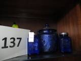 cobalt blue covered candy dish