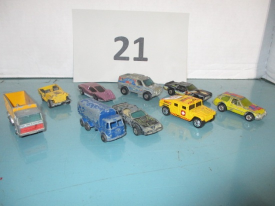 Lot of 9 vintage die cast cars
