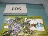 tray lot of costume jewelry