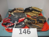 4 baseball gloves