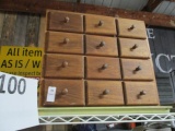 12 drawer wooden parts bin