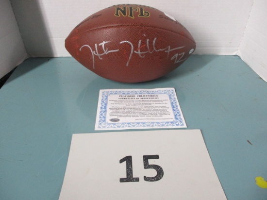 NFL football Autographed by Hunter Hillenmeyer