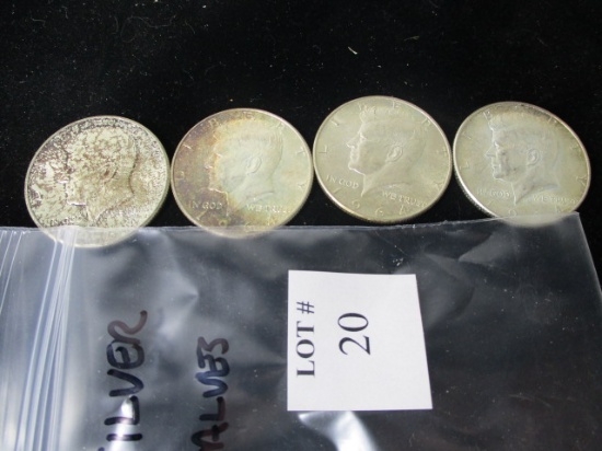 1964 90% silver Kennedy half dollars