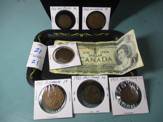 Foreign coin currency lot