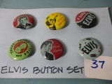 Lot of 6 original elvis button