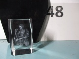 Lazer Etches Elvis paperweight