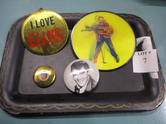 Lot of 4 vintage elvis pins