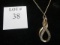 Sterling silver chain with pendant w/ 30 diamonds