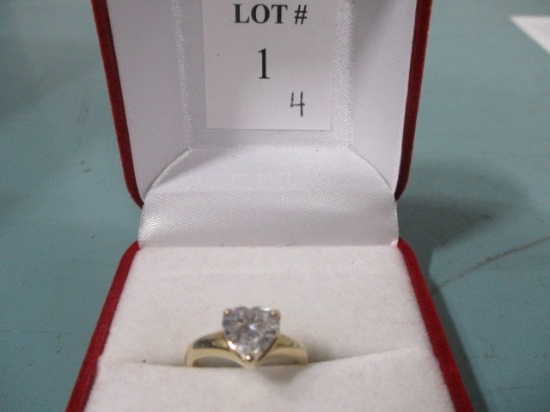 14K Cubic Zirconia Heart ring