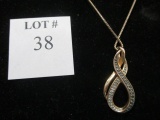 Sterling silver chain with pendant w/ 30 diamonds